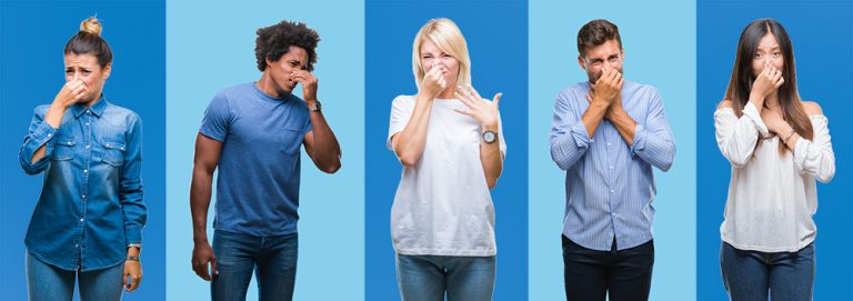 Collage of group of young casual people over colorful Collage of group of young casual people over colorful